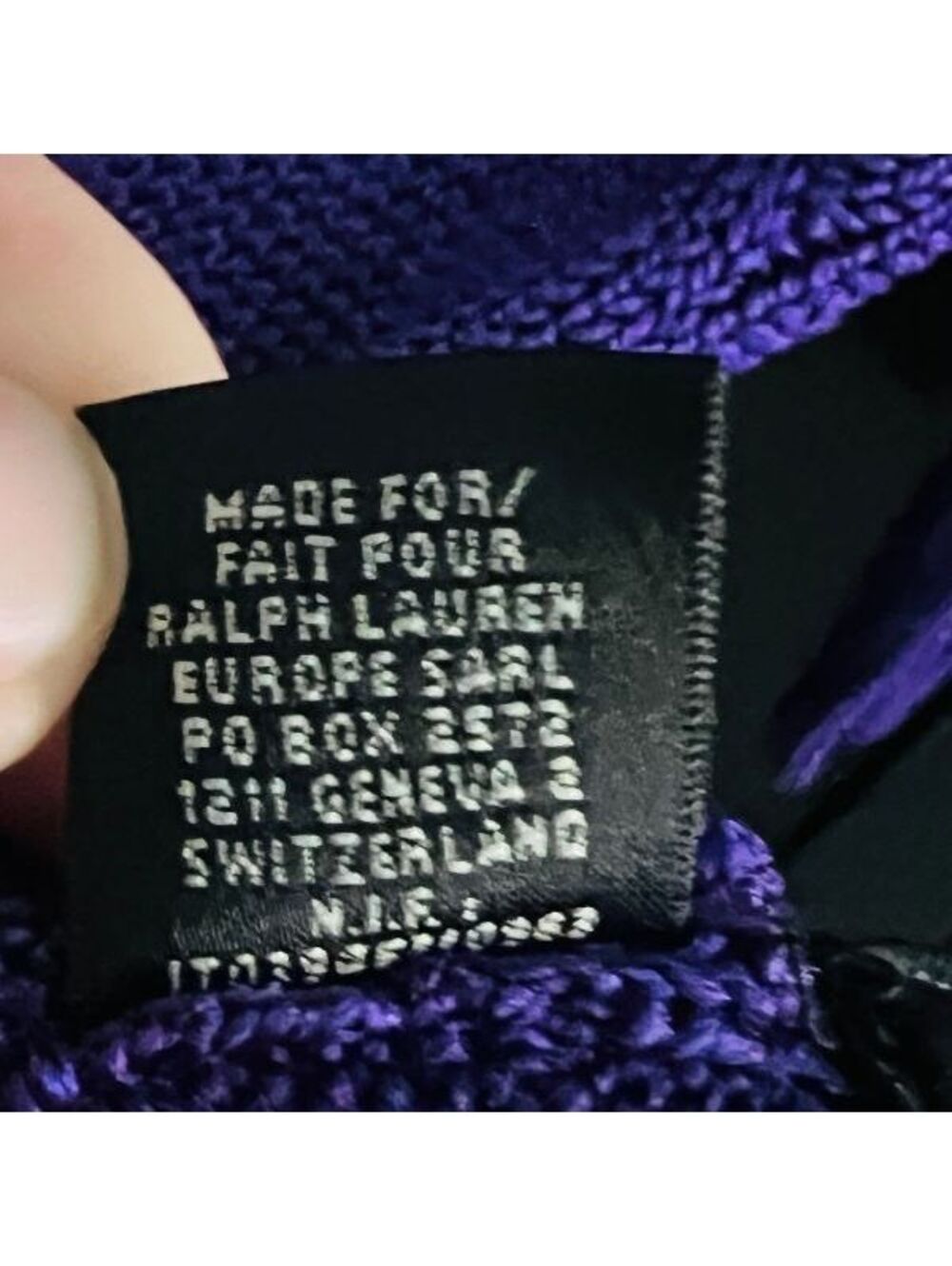 Ralph Lauren Black Label Silk Purple Knit Mini Dress V-Neck Sweater Tunic M - Picture 8 of 8
